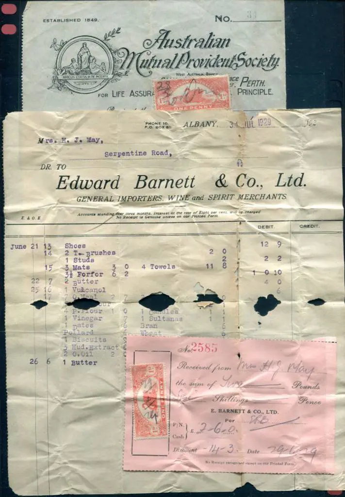 1929 (31st Jul) 1d red long swan on receipt ... Image 1++