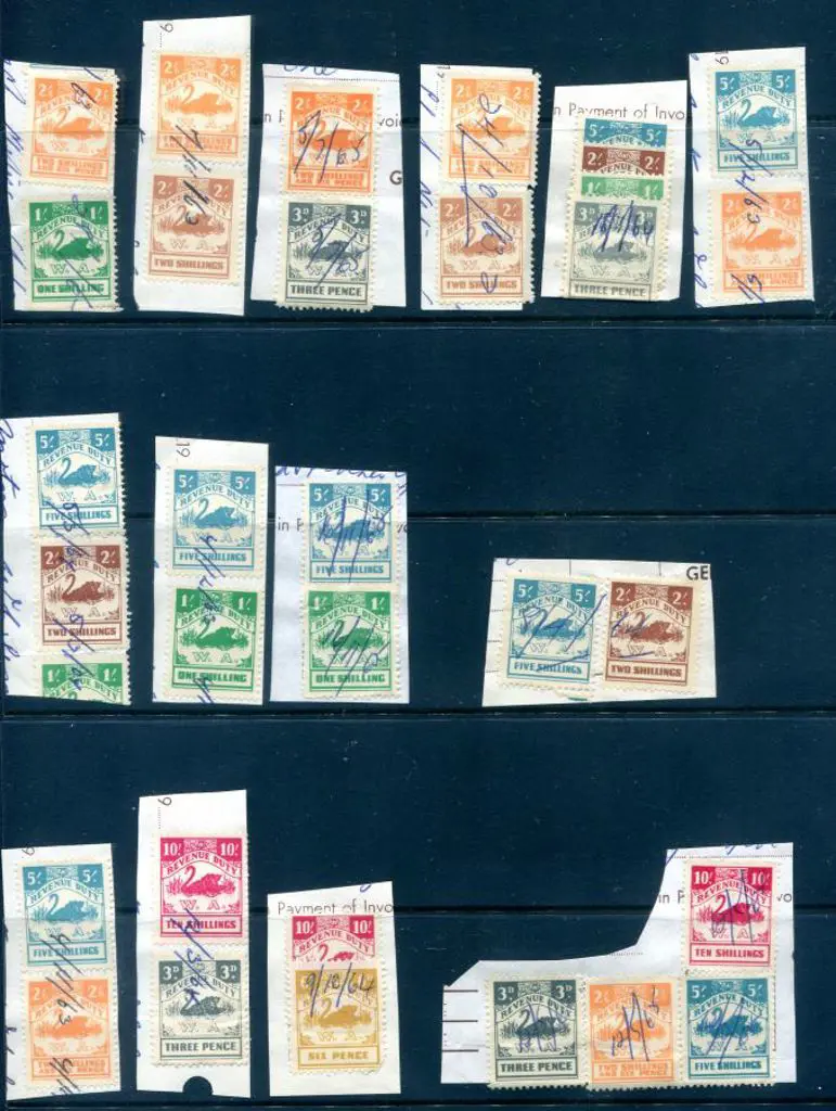 1960's 1d to 10/- pre-decimal Revenues on small ... Image 1++