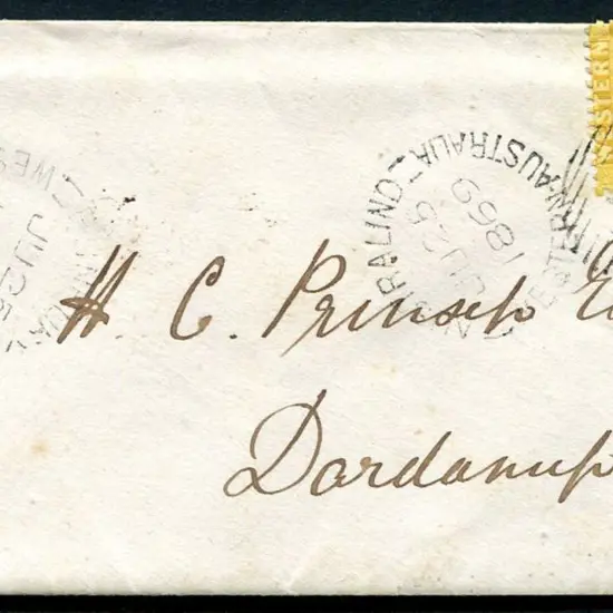 1869 (25th July) Proving cover tying 15 bar "17" ...
