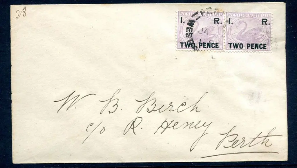 1889 (Jan) locally used cover in Perth with cds ... Image 1++