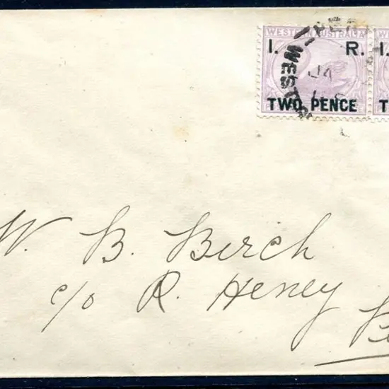 1889 (Jan) locally used cover in Perth with cds ...