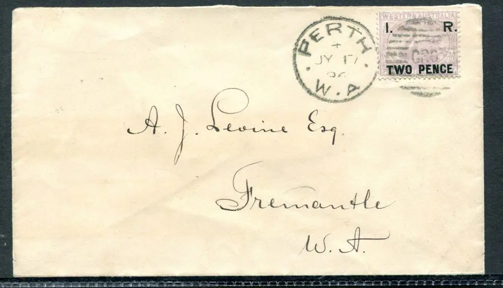 1896 (17th Jul) Perth to Fremantle cover with 1881 ... Image 1++