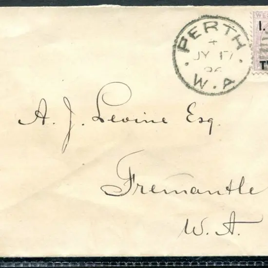 1896 (17th Jul) Perth to Fremantle cover with 1881 ...