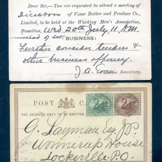 1898 (14th Jul) ½d brown postcard PC6 printed to ...