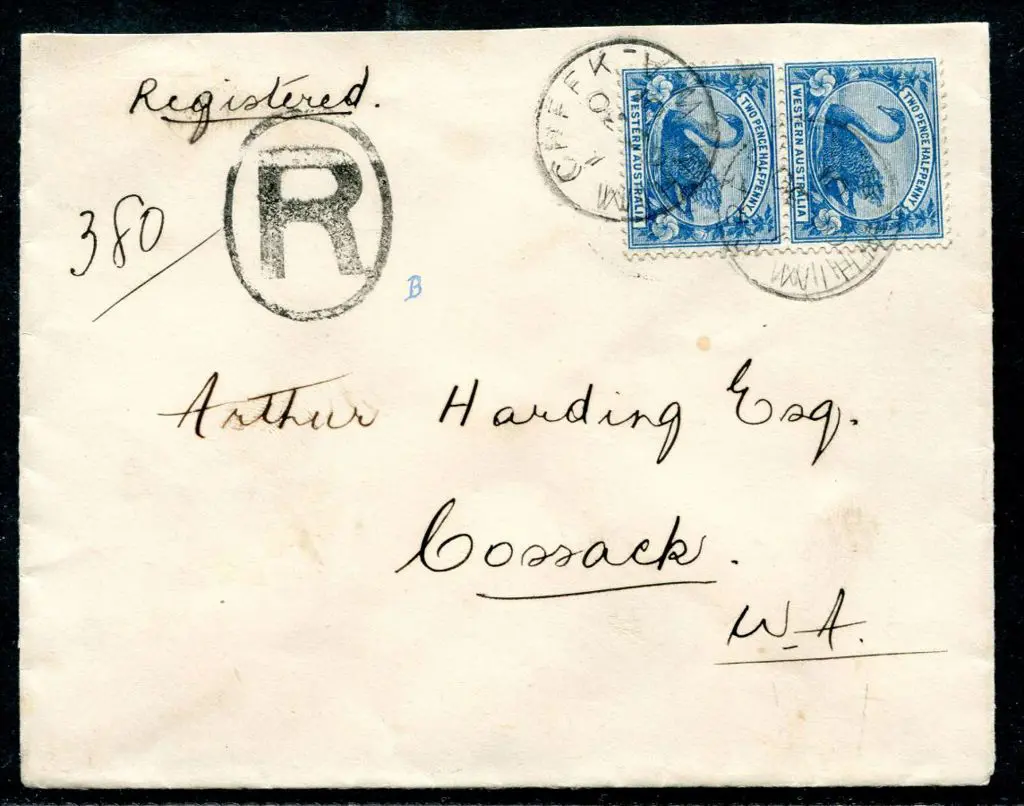 1901 (30th Oct) Registered cover from Whim Creek ... Image 1++