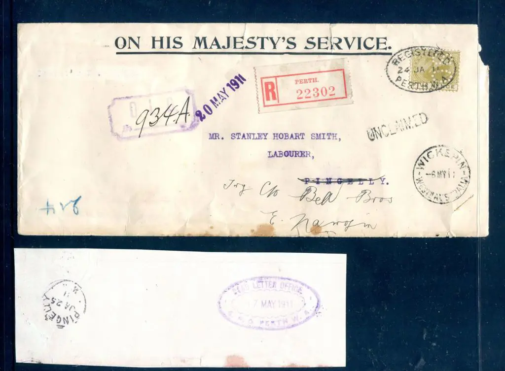 1911 (24th Jan) OHMS Perth Registered cover ... Image 1++