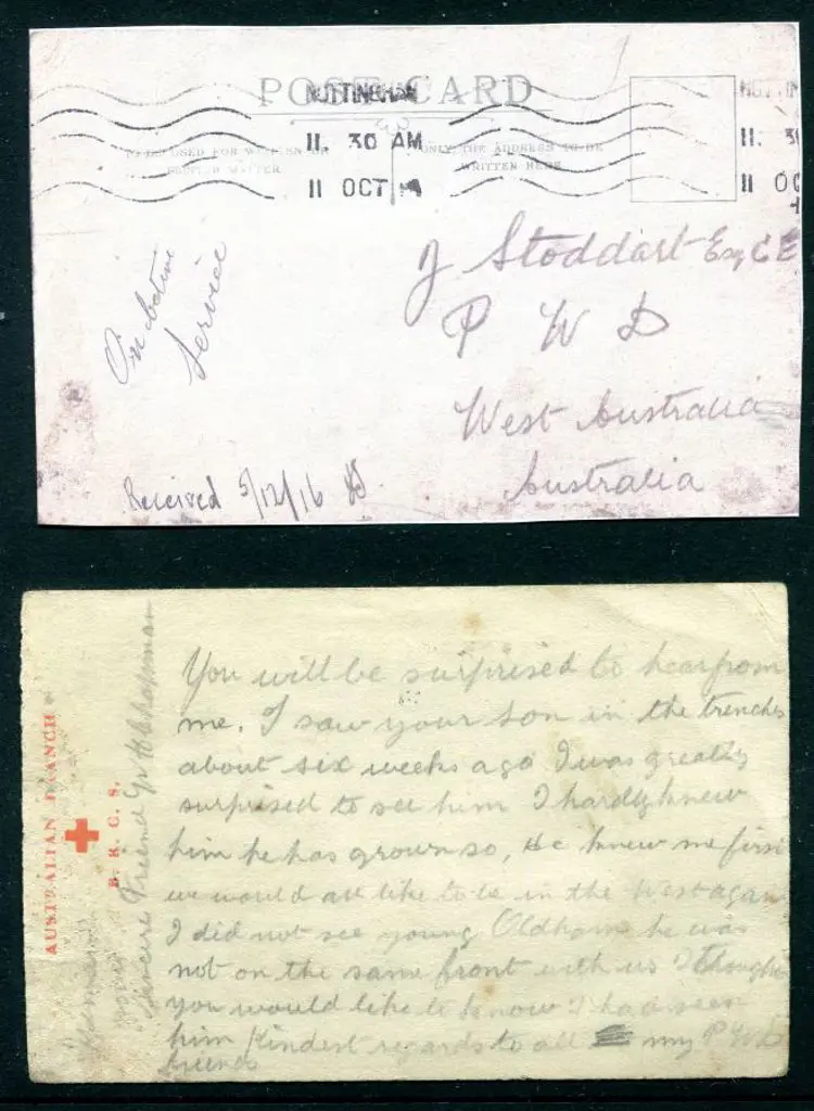 1916 (11th Oct) WWI "Australian Branch B.R.C.S." ... Image 1++
