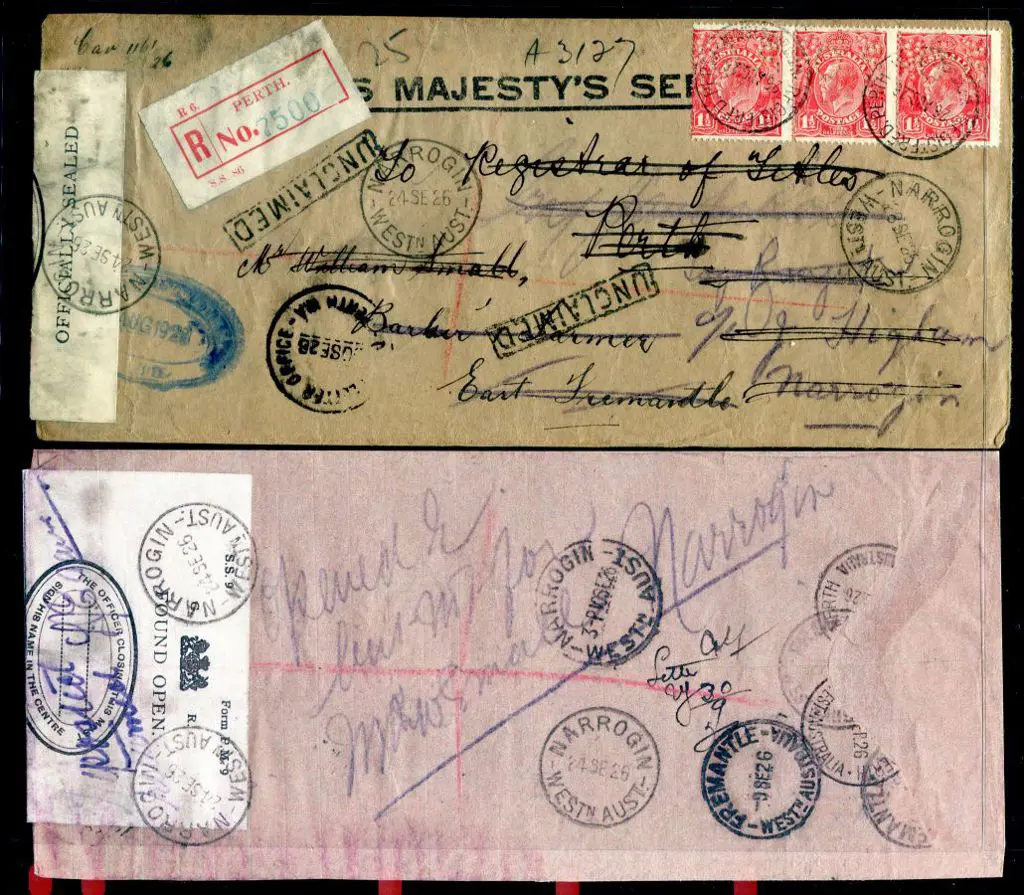 1926 (26th Aug) OHMS Titles Office Registered env ... Image 1++