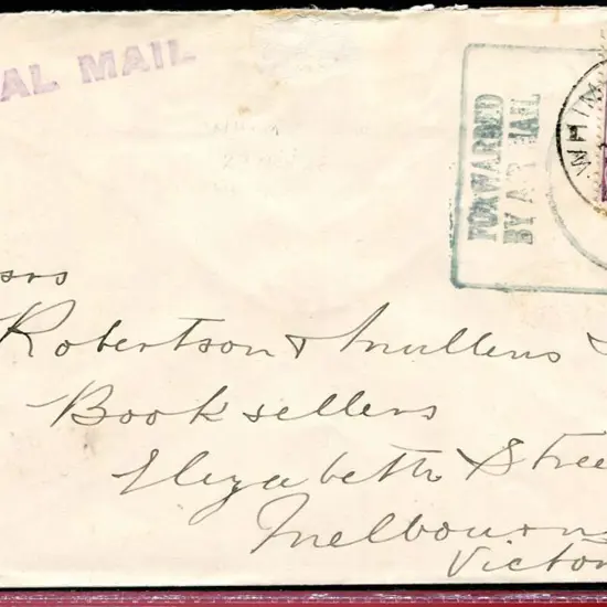 1926 (29th Nov) Whim Creek to Melbourne Airmail ...