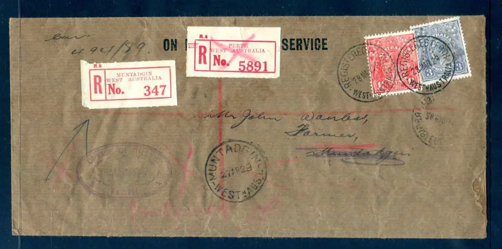 1929 (28th Mar) Registered, unclaimed & returned ... Image 1++