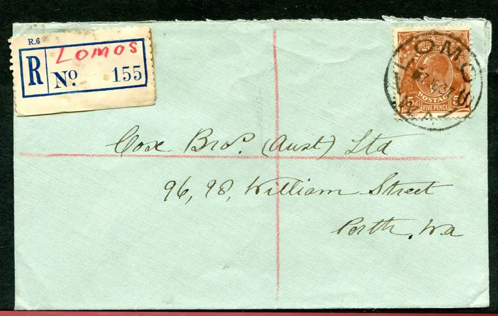1937 (7th Jun) 5d chestnut KGV tied by Lomos C30 ... Image 1++