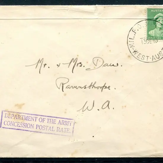 1940 (13th Dec) "Department of the Army Concession ...