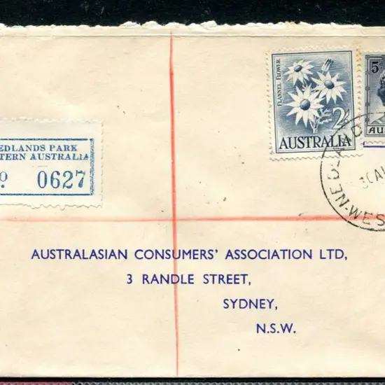 1963 (30th Aug) Registered cover from Nedlands ...
