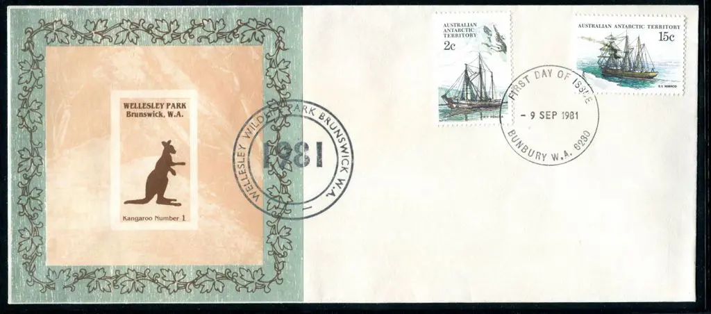 1981 (9th Sept) Bunbury pmkd AAT pair on env with ... Image 1++
