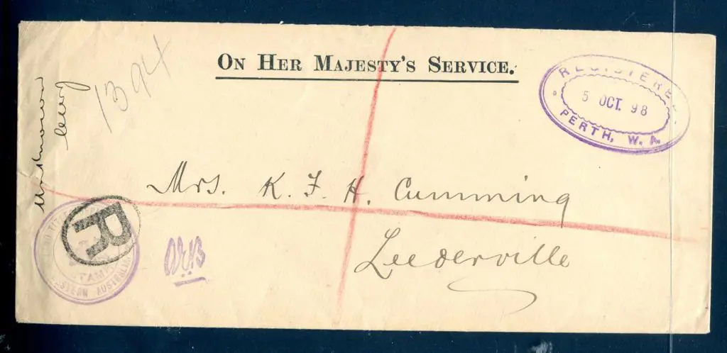 1898 (5th Oct) OHMS registered, unclaimed & ... Image 1++