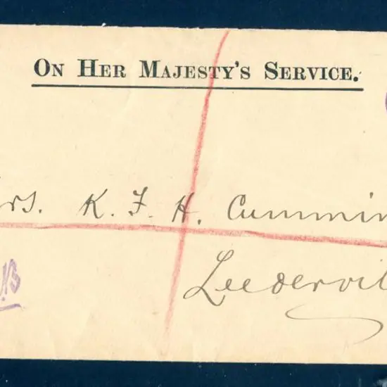 1898 (5th Oct) OHMS registered, unclaimed & ...