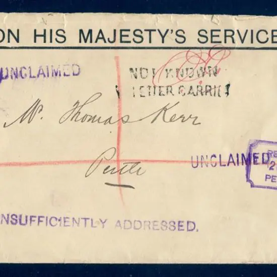1902 (5th Jan) registered, unclaimed & returned ...