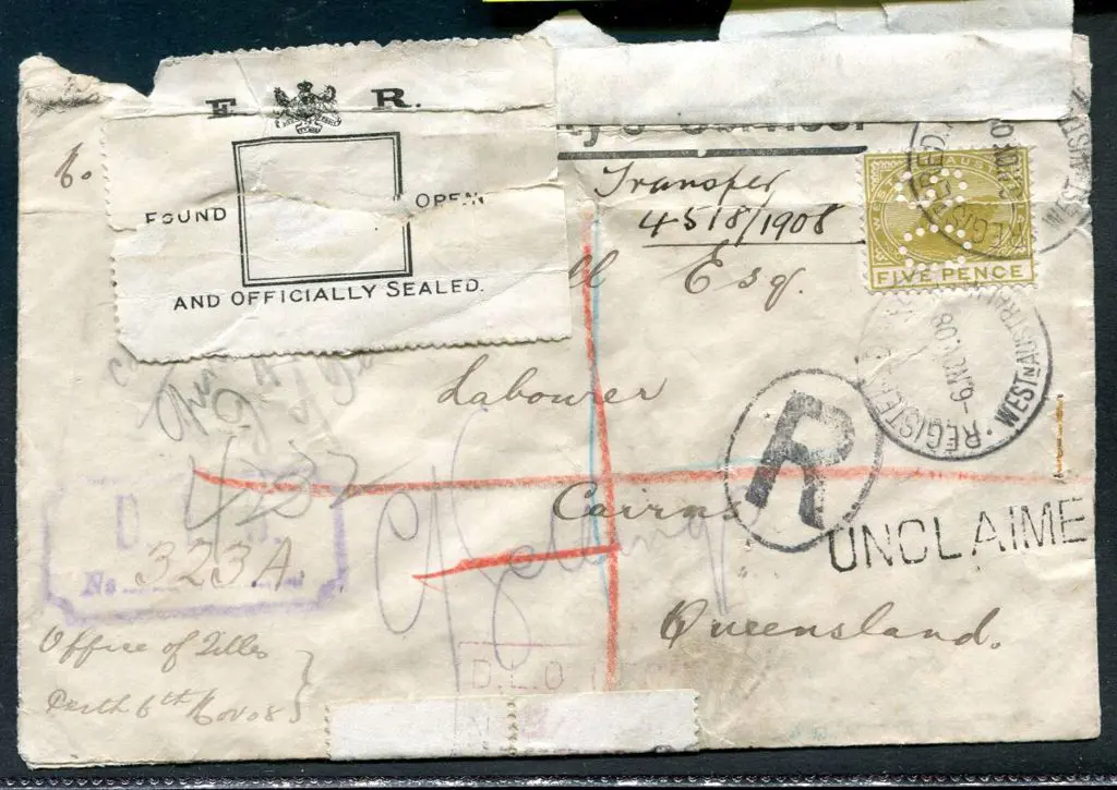 1908 (6th Nov) OHMS cover from Land Titles Office ... Image 1++