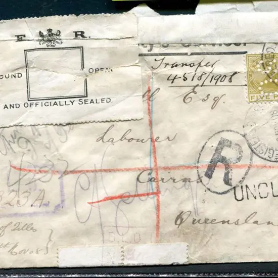 1908 (6th Nov) OHMS cover from Land Titles Office ...