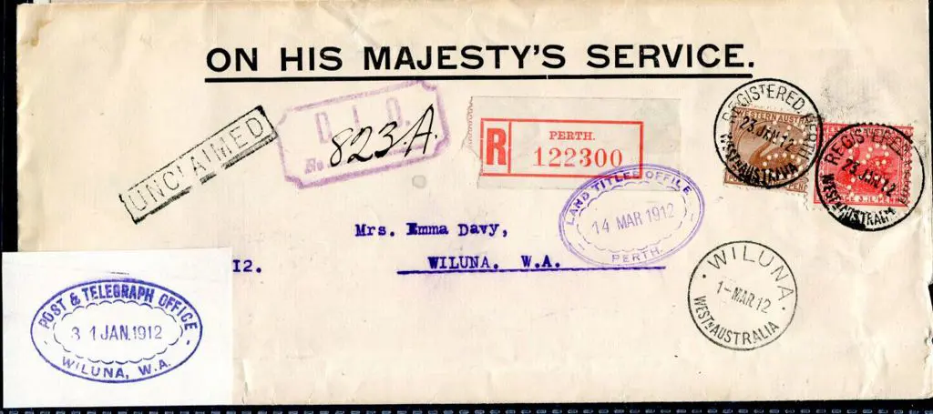 1912 (23rd Jan) "ON HIS MAJESTY'S SERVICE" long ... Image 1++