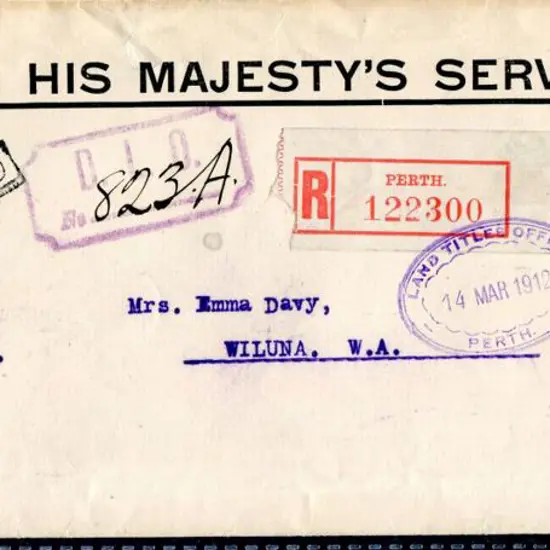 1912 (23rd Jan) "ON HIS MAJESTY'S SERVICE" long ...