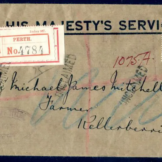 1919 (25th Apr) OHMS long buff Land Titles Office ...