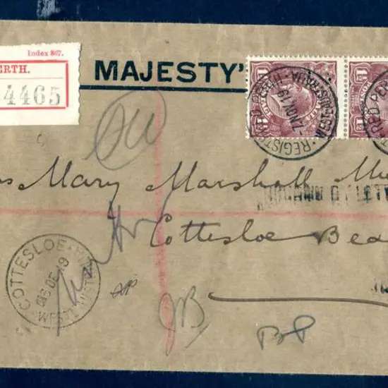 1919 (7th Nov) Long OHMS Office of Titles env ...