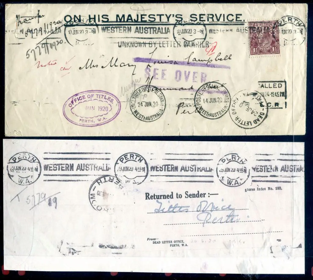 1920 (10th Jun) OHMS undelivered & returned Office ... Image 1++
