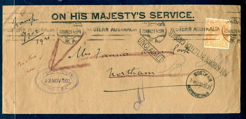 1921 (22nd Nov) OHMS Office of Titles env to ... Image 1++