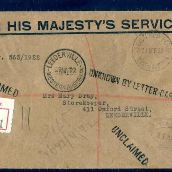 1922 (3rd May) OHMS long env with typed ...