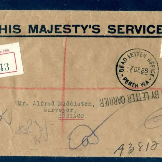 1926 (29th Nov" OHMS Office of Titles long env to ...