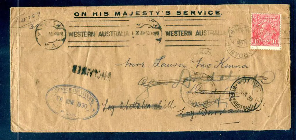 1930 (26th Jun) "ON HIS MAJESTY'S SERVICE" in ... Image 1++