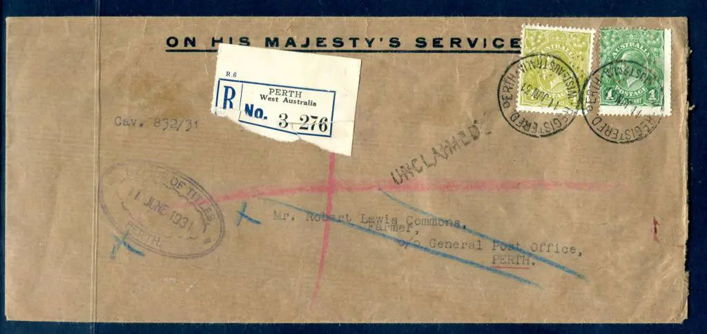1931 (11th Jun) OHMS buff long env with typed C/O ... Image 1++