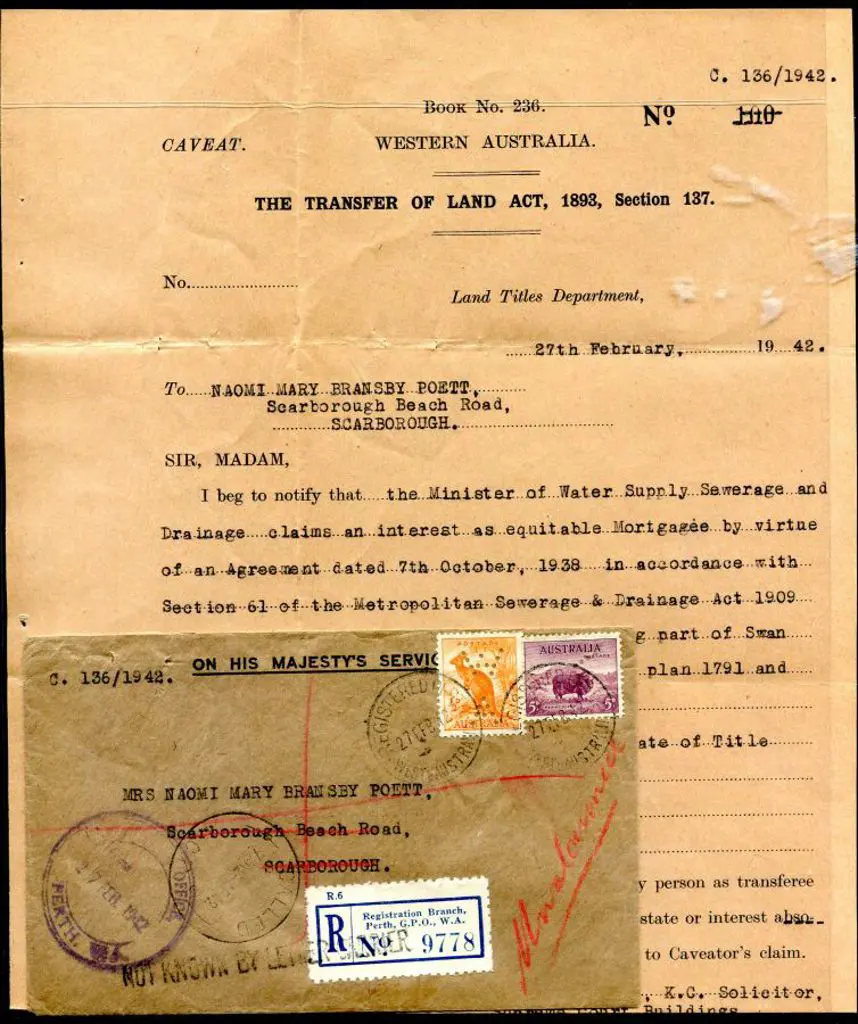 1942 (27th Feb) Small OHMS env with War time ... Image 1++