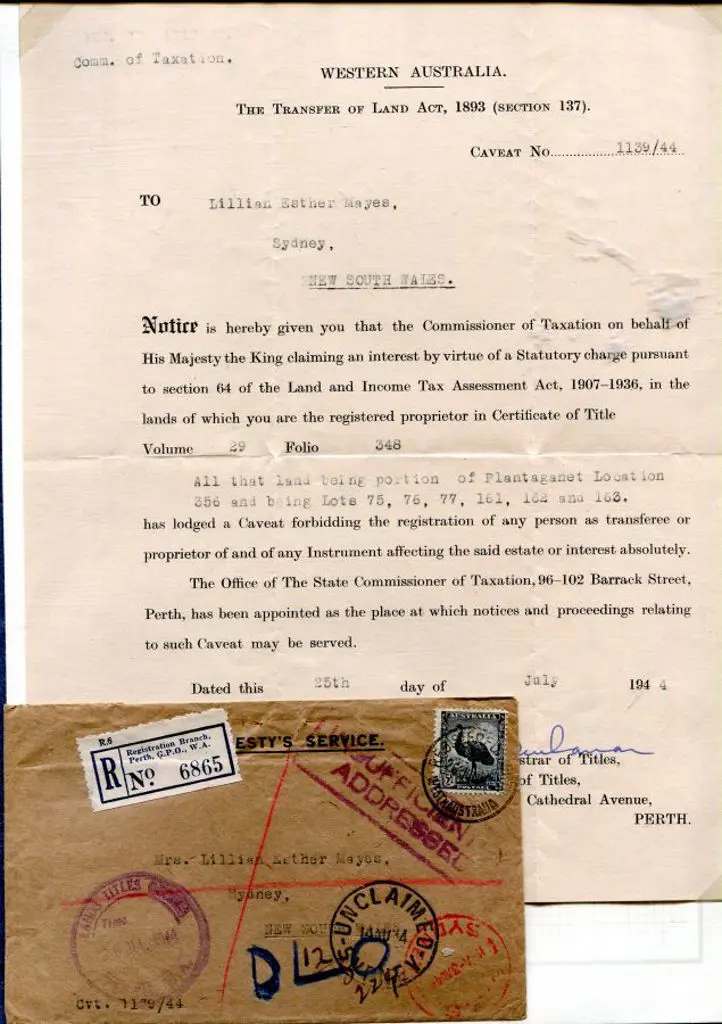 1944 (26th Jul) OHMS Land Titles Office "Lend to ... Image 1++
