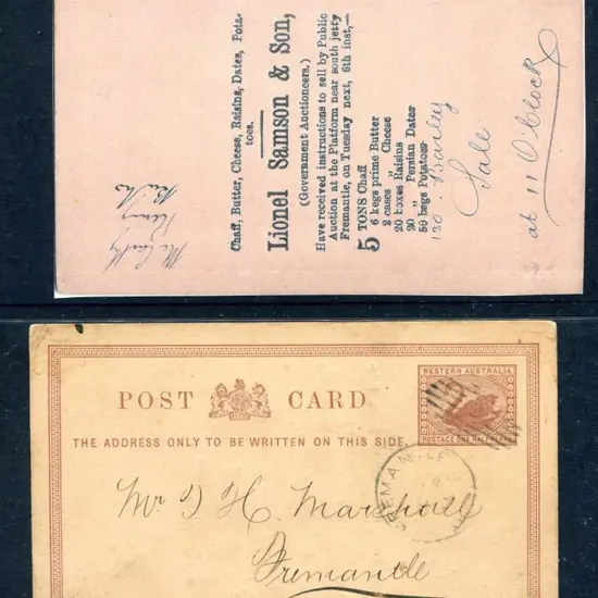1879 ½d brown postcard PC1 privately printed for ...
