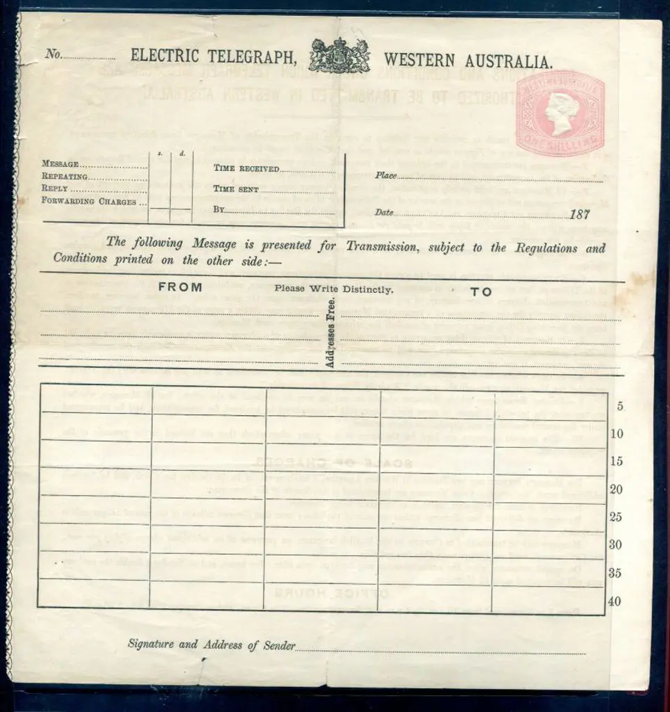 1879 1/- Telegraph form TF2. Light staining at ... Image 1++
