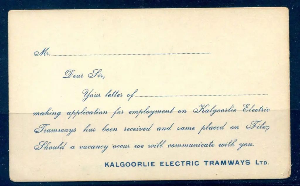 1879 1d blue Postcard PC2 ovptd for "Kalgoorlie ... Image 1++