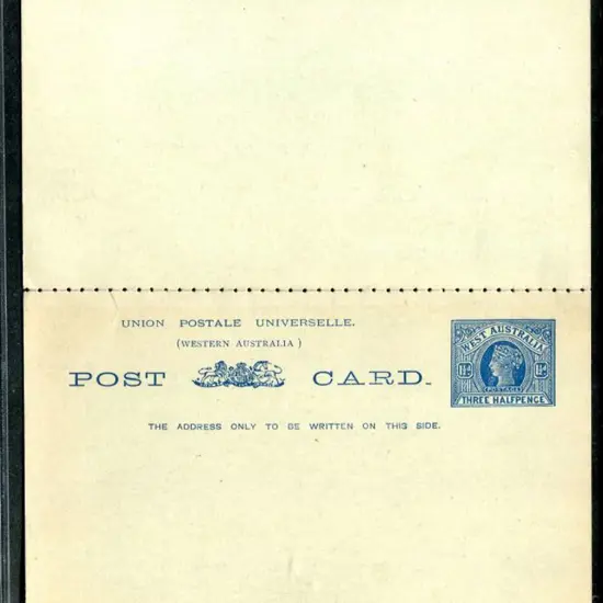 1902 1½d & 1½d blue-green stock Reply Card (RPC2). ...