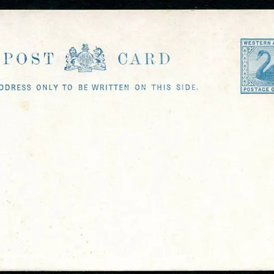 1909 1d blue Postcard on surfaced paper (PC18) A ...
