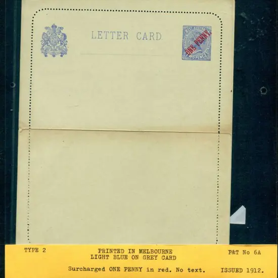 1912 "ONE PENNY" red surcharge on 2d ultramarine ...