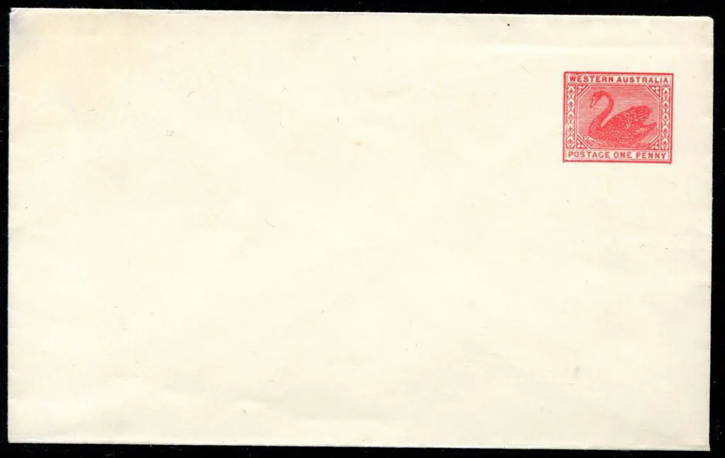 1912 1d deep carmine swan env. Unused with light ... Image 1++