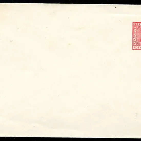 1912 1d deep carmine swan env. Unused with light ...
