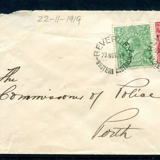 Beverley A25 on ½d green & 1d red Die II KGV dated ...