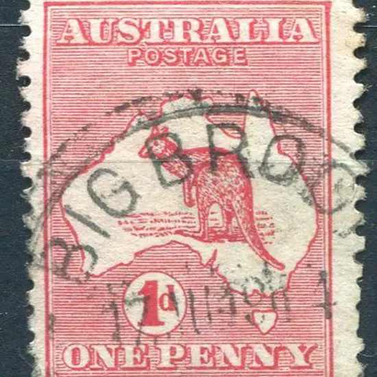 Big Brook A27 on 1d red kangaroo for JU 17 14. PMI ...