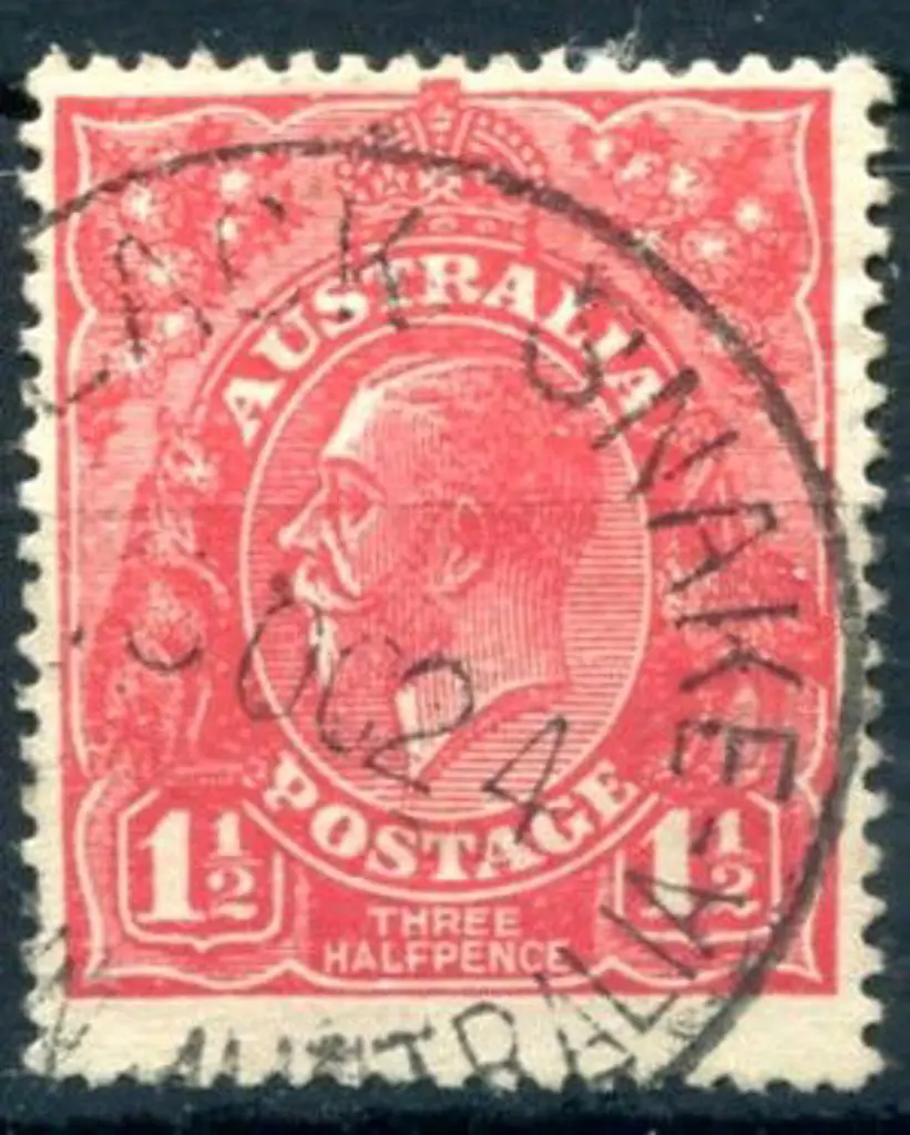 Black Snake A30 75% strike on 1½d red KGV for 16 ... Image 1++