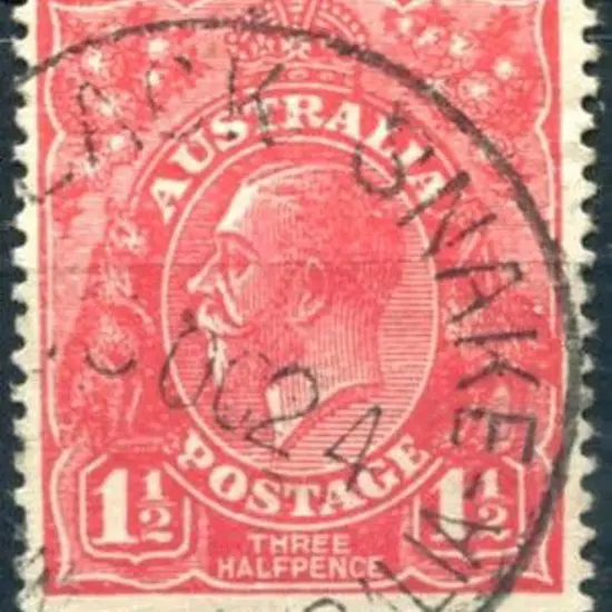 Black Snake A30 75% strike on 1½d red KGV for 16 ...