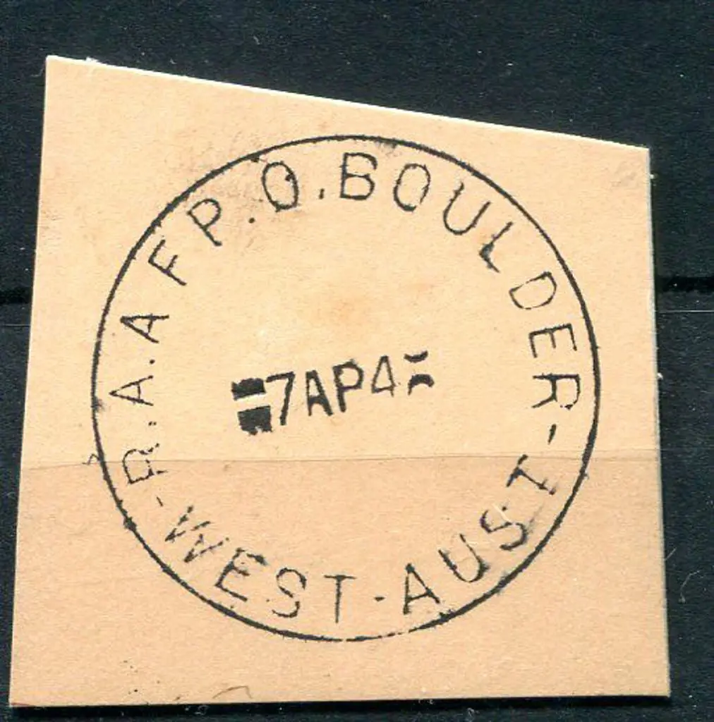 Boulder R.A.A.F P.O. Full crisp strike on card ... Image 1++