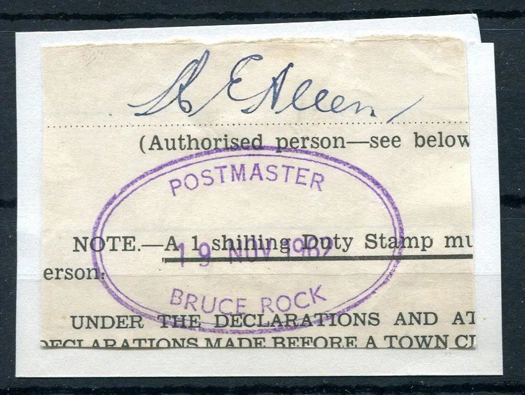 Bruce Rock Postmaster ORS1. Clear impression on ... Image 1++