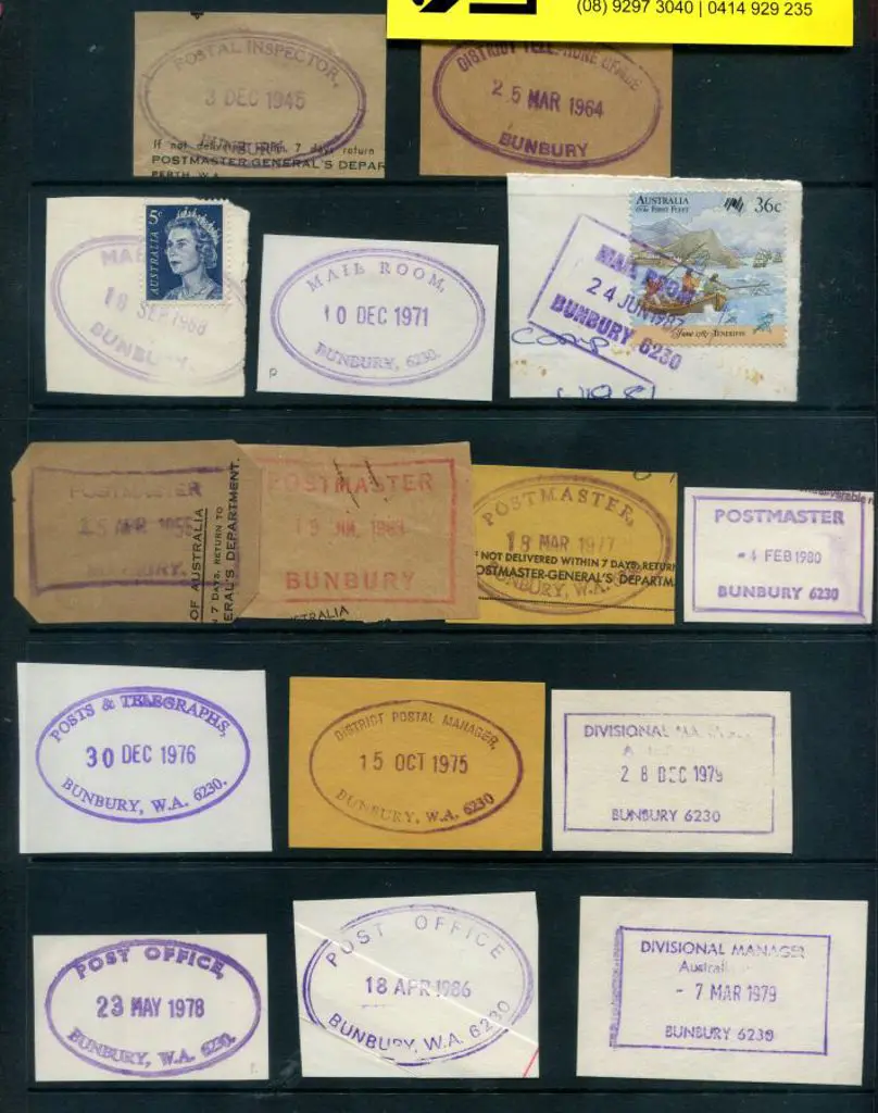 Bunbury ORS & RRS selection from 1945 "POSTAL ... Image 1++